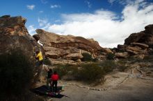 Bouldering in Hueco Tanks on 12/02/2018 with Blue Lizard Climbing and Yoga

Filename: SRM_20181202_1108540.jpg
Aperture: f/7.1
Shutter Speed: 1/250
Body: Canon EOS-1D Mark II
Lens: Canon EF 16-35mm f/2.8 L