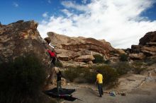 Bouldering in Hueco Tanks on 12/02/2018 with Blue Lizard Climbing and Yoga

Filename: SRM_20181202_1110520.jpg
Aperture: f/6.3
Shutter Speed: 1/250
Body: Canon EOS-1D Mark II
Lens: Canon EF 16-35mm f/2.8 L