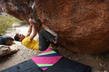 Bouldering in Hueco Tanks on 12/02/2018 with Blue Lizard Climbing and Yoga

Filename: SRM_20181202_1120460.jpg
Aperture: f/5.0
Shutter Speed: 1/250
Body: Canon EOS-1D Mark II
Lens: Canon EF 16-35mm f/2.8 L