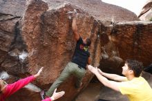 Bouldering in Hueco Tanks on 12/02/2018 with Blue Lizard Climbing and Yoga

Filename: SRM_20181202_1129090.jpg
Aperture: f/5.6
Shutter Speed: 1/250
Body: Canon EOS-1D Mark II
Lens: Canon EF 16-35mm f/2.8 L