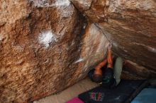 Bouldering in Hueco Tanks on 12/02/2018 with Blue Lizard Climbing and Yoga

Filename: SRM_20181202_1133060.jpg
Aperture: f/3.5
Shutter Speed: 1/250
Body: Canon EOS-1D Mark II
Lens: Canon EF 16-35mm f/2.8 L