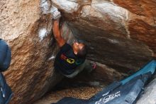 Bouldering in Hueco Tanks on 12/02/2018 with Blue Lizard Climbing and Yoga

Filename: SRM_20181202_1139390.jpg
Aperture: f/4.5
Shutter Speed: 1/250
Body: Canon EOS-1D Mark II
Lens: Canon EF 50mm f/1.8 II