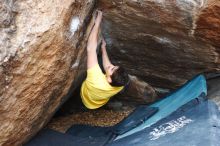 Bouldering in Hueco Tanks on 12/02/2018 with Blue Lizard Climbing and Yoga

Filename: SRM_20181202_1156000.jpg
Aperture: f/3.5
Shutter Speed: 1/250
Body: Canon EOS-1D Mark II
Lens: Canon EF 50mm f/1.8 II