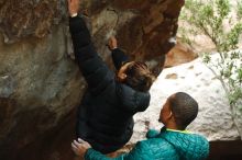 Bouldering in Hueco Tanks on 12/02/2018 with Blue Lizard Climbing and Yoga

Filename: SRM_20181202_1222100.jpg
Aperture: f/3.2
Shutter Speed: 1/250
Body: Canon EOS-1D Mark II
Lens: Canon EF 50mm f/1.8 II