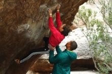 Bouldering in Hueco Tanks on 12/02/2018 with Blue Lizard Climbing and Yoga

Filename: SRM_20181202_1225420.jpg
Aperture: f/3.5
Shutter Speed: 1/250
Body: Canon EOS-1D Mark II
Lens: Canon EF 50mm f/1.8 II