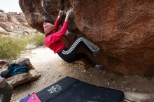 Bouldering in Hueco Tanks on 12/02/2018 with Blue Lizard Climbing and Yoga

Filename: SRM_20181202_1401310.jpg
Aperture: f/6.3
Shutter Speed: 1/250
Body: Canon EOS-1D Mark II
Lens: Canon EF 16-35mm f/2.8 L