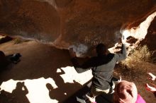 Bouldering in Hueco Tanks on 12/02/2018 with Blue Lizard Climbing and Yoga

Filename: SRM_20181202_1427190.jpg
Aperture: f/9.0
Shutter Speed: 1/250
Body: Canon EOS-1D Mark II
Lens: Canon EF 16-35mm f/2.8 L