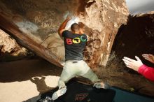 Bouldering in Hueco Tanks on 12/02/2018 with Blue Lizard Climbing and Yoga

Filename: SRM_20181202_1448510.jpg
Aperture: f/8.0
Shutter Speed: 1/250
Body: Canon EOS-1D Mark II
Lens: Canon EF 16-35mm f/2.8 L