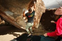 Bouldering in Hueco Tanks on 12/02/2018 with Blue Lizard Climbing and Yoga

Filename: SRM_20181202_1448560.jpg
Aperture: f/8.0
Shutter Speed: 1/250
Body: Canon EOS-1D Mark II
Lens: Canon EF 16-35mm f/2.8 L
