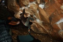 Bouldering in Hueco Tanks on 12/02/2018 with Blue Lizard Climbing and Yoga

Filename: SRM_20181202_1615190.jpg
Aperture: f/7.1
Shutter Speed: 1/250
Body: Canon EOS-1D Mark II
Lens: Canon EF 16-35mm f/2.8 L