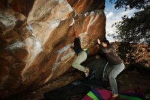 Bouldering in Hueco Tanks on 12/02/2018 with Blue Lizard Climbing and Yoga

Filename: SRM_20181202_1631110.jpg
Aperture: f/7.1
Shutter Speed: 1/250
Body: Canon EOS-1D Mark II
Lens: Canon EF 16-35mm f/2.8 L