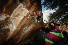 Bouldering in Hueco Tanks on 12/02/2018 with Blue Lizard Climbing and Yoga

Filename: SRM_20181202_1631280.jpg
Aperture: f/7.1
Shutter Speed: 1/250
Body: Canon EOS-1D Mark II
Lens: Canon EF 16-35mm f/2.8 L