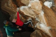 Bouldering in Hueco Tanks on 12/02/2018 with Blue Lizard Climbing and Yoga

Filename: SRM_20181202_1641110.jpg
Aperture: f/7.1
Shutter Speed: 1/250
Body: Canon EOS-1D Mark II
Lens: Canon EF 16-35mm f/2.8 L