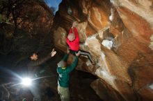 Bouldering in Hueco Tanks on 12/02/2018 with Blue Lizard Climbing and Yoga

Filename: SRM_20181202_1642210.jpg
Aperture: f/7.1
Shutter Speed: 1/250
Body: Canon EOS-1D Mark II
Lens: Canon EF 16-35mm f/2.8 L