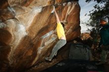 Bouldering in Hueco Tanks on 12/02/2018 with Blue Lizard Climbing and Yoga

Filename: SRM_20181202_1649280.jpg
Aperture: f/7.1
Shutter Speed: 1/250
Body: Canon EOS-1D Mark II
Lens: Canon EF 16-35mm f/2.8 L