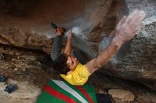 Bouldering in Hueco Tanks on 12/02/2018 with Blue Lizard Climbing and Yoga

Filename: SRM_20181202_1738170.jpg
Aperture: f/4.5
Shutter Speed: 1/200
Body: Canon EOS-1D Mark II
Lens: Canon EF 16-35mm f/2.8 L