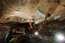 Bouldering in Hueco Tanks on 12/08/2018 with Blue Lizard Climbing and Yoga

Filename: SRM_20181208_1123530.jpg
Aperture: f/8.0
Shutter Speed: 1/250
Body: Canon EOS-1D Mark II
Lens: Canon EF 16-35mm f/2.8 L