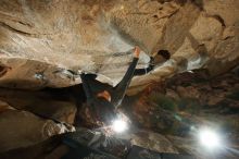 Bouldering in Hueco Tanks on 12/08/2018 with Blue Lizard Climbing and Yoga

Filename: SRM_20181208_1126230.jpg
Aperture: f/8.0
Shutter Speed: 1/250
Body: Canon EOS-1D Mark II
Lens: Canon EF 16-35mm f/2.8 L