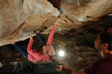 Bouldering in Hueco Tanks on 12/08/2018 with Blue Lizard Climbing and Yoga

Filename: SRM_20181208_1135380.jpg
Aperture: f/8.0
Shutter Speed: 1/250
Body: Canon EOS-1D Mark II
Lens: Canon EF 16-35mm f/2.8 L