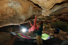 Bouldering in Hueco Tanks on 12/08/2018 with Blue Lizard Climbing and Yoga

Filename: SRM_20181208_1218150.jpg
Aperture: f/8.0
Shutter Speed: 1/200
Body: Canon EOS-1D Mark II
Lens: Canon EF 16-35mm f/2.8 L