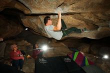 Bouldering in Hueco Tanks on 12/08/2018 with Blue Lizard Climbing and Yoga

Filename: SRM_20181208_1224560.jpg
Aperture: f/8.0
Shutter Speed: 1/200
Body: Canon EOS-1D Mark II
Lens: Canon EF 16-35mm f/2.8 L