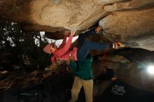 Bouldering in Hueco Tanks on 12/08/2018 with Blue Lizard Climbing and Yoga

Filename: SRM_20181208_1324240.jpg
Aperture: f/8.0
Shutter Speed: 1/200
Body: Canon EOS-1D Mark II
Lens: Canon EF 16-35mm f/2.8 L