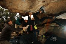 Bouldering in Hueco Tanks on 12/08/2018 with Blue Lizard Climbing and Yoga

Filename: SRM_20181208_1335050.jpg
Aperture: f/8.0
Shutter Speed: 1/200
Body: Canon EOS-1D Mark II
Lens: Canon EF 16-35mm f/2.8 L