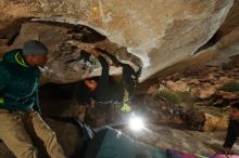 Bouldering in Hueco Tanks on 12/08/2018 with Blue Lizard Climbing and Yoga

Filename: SRM_20181208_1348330.jpg
Aperture: f/8.0
Shutter Speed: 1/250
Body: Canon EOS-1D Mark II
Lens: Canon EF 16-35mm f/2.8 L