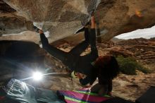 Bouldering in Hueco Tanks on 12/08/2018 with Blue Lizard Climbing and Yoga

Filename: SRM_20181208_1348430.jpg
Aperture: f/8.0
Shutter Speed: 1/250
Body: Canon EOS-1D Mark II
Lens: Canon EF 16-35mm f/2.8 L