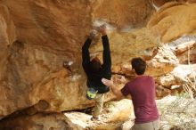 Bouldering in Hueco Tanks on 12/08/2018 with Blue Lizard Climbing and Yoga

Filename: SRM_20181208_1418400.jpg
Aperture: f/5.0
Shutter Speed: 1/250
Body: Canon EOS-1D Mark II
Lens: Canon EF 50mm f/1.8 II