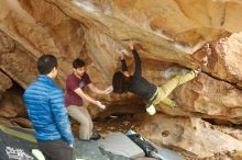 Bouldering in Hueco Tanks on 12/08/2018 with Blue Lizard Climbing and Yoga

Filename: SRM_20181208_1426420.jpg
Aperture: f/3.5
Shutter Speed: 1/250
Body: Canon EOS-1D Mark II
Lens: Canon EF 50mm f/1.8 II