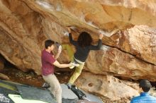 Bouldering in Hueco Tanks on 12/08/2018 with Blue Lizard Climbing and Yoga

Filename: SRM_20181208_1426530.jpg
Aperture: f/3.5
Shutter Speed: 1/250
Body: Canon EOS-1D Mark II
Lens: Canon EF 50mm f/1.8 II