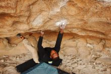 Bouldering in Hueco Tanks on 12/08/2018 with Blue Lizard Climbing and Yoga

Filename: SRM_20181208_1621331.jpg
Aperture: f/5.6
Shutter Speed: 1/250
Body: Canon EOS-1D Mark II
Lens: Canon EF 16-35mm f/2.8 L