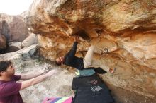 Bouldering in Hueco Tanks on 12/08/2018 with Blue Lizard Climbing and Yoga

Filename: SRM_20181208_1622010.jpg
Aperture: f/5.6
Shutter Speed: 1/250
Body: Canon EOS-1D Mark II
Lens: Canon EF 16-35mm f/2.8 L