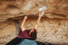 Bouldering in Hueco Tanks on 12/08/2018 with Blue Lizard Climbing and Yoga

Filename: SRM_20181208_1624490.jpg
Aperture: f/5.0
Shutter Speed: 1/250
Body: Canon EOS-1D Mark II
Lens: Canon EF 16-35mm f/2.8 L