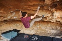 Bouldering in Hueco Tanks on 12/08/2018 with Blue Lizard Climbing and Yoga

Filename: SRM_20181208_1625030.jpg
Aperture: f/4.5
Shutter Speed: 1/250
Body: Canon EOS-1D Mark II
Lens: Canon EF 16-35mm f/2.8 L