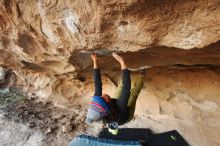 Bouldering in Hueco Tanks on 12/08/2018 with Blue Lizard Climbing and Yoga

Filename: SRM_20181208_1641310.jpg
Aperture: f/4.0
Shutter Speed: 1/250
Body: Canon EOS-1D Mark II
Lens: Canon EF 16-35mm f/2.8 L