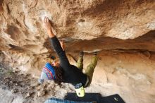Bouldering in Hueco Tanks on 12/08/2018 with Blue Lizard Climbing and Yoga

Filename: SRM_20181208_1641320.jpg
Aperture: f/3.5
Shutter Speed: 1/250
Body: Canon EOS-1D Mark II
Lens: Canon EF 16-35mm f/2.8 L