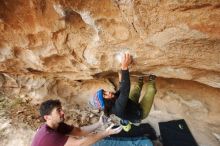 Bouldering in Hueco Tanks on 12/08/2018 with Blue Lizard Climbing and Yoga

Filename: SRM_20181208_1647420.jpg
Aperture: f/4.5
Shutter Speed: 1/250
Body: Canon EOS-1D Mark II
Lens: Canon EF 16-35mm f/2.8 L