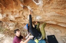 Bouldering in Hueco Tanks on 12/08/2018 with Blue Lizard Climbing and Yoga

Filename: SRM_20181208_1647430.jpg
Aperture: f/4.5
Shutter Speed: 1/250
Body: Canon EOS-1D Mark II
Lens: Canon EF 16-35mm f/2.8 L