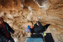 Bouldering in Hueco Tanks on 12/08/2018 with Blue Lizard Climbing and Yoga

Filename: SRM_20181208_1650510.jpg
Aperture: f/4.5
Shutter Speed: 1/250
Body: Canon EOS-1D Mark II
Lens: Canon EF 16-35mm f/2.8 L