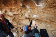 Bouldering in Hueco Tanks on 12/08/2018 with Blue Lizard Climbing and Yoga

Filename: SRM_20181208_1650520.jpg
Aperture: f/4.5
Shutter Speed: 1/250
Body: Canon EOS-1D Mark II
Lens: Canon EF 16-35mm f/2.8 L