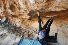 Bouldering in Hueco Tanks on 12/08/2018 with Blue Lizard Climbing and Yoga

Filename: SRM_20181208_1659370.jpg
Aperture: f/3.2
Shutter Speed: 1/250
Body: Canon EOS-1D Mark II
Lens: Canon EF 16-35mm f/2.8 L