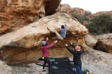 Bouldering in Hueco Tanks on 12/08/2018 with Blue Lizard Climbing and Yoga

Filename: SRM_20181208_1712520.jpg
Aperture: f/8.0
Shutter Speed: 1/160
Body: Canon EOS-1D Mark II
Lens: Canon EF 16-35mm f/2.8 L