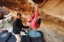 Bouldering in Hueco Tanks on 12/08/2018 with Blue Lizard Climbing and Yoga

Filename: SRM_20181208_1722470.jpg
Aperture: f/5.0
Shutter Speed: 1/200
Body: Canon EOS-1D Mark II
Lens: Canon EF 16-35mm f/2.8 L