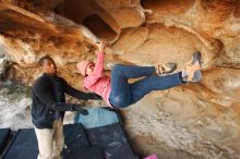 Bouldering in Hueco Tanks on 12/08/2018 with Blue Lizard Climbing and Yoga

Filename: SRM_20181208_1722520.jpg
Aperture: f/4.5
Shutter Speed: 1/200
Body: Canon EOS-1D Mark II
Lens: Canon EF 16-35mm f/2.8 L