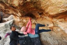 Bouldering in Hueco Tanks on 12/08/2018 with Blue Lizard Climbing and Yoga

Filename: SRM_20181208_1723050.jpg
Aperture: f/4.5
Shutter Speed: 1/250
Body: Canon EOS-1D Mark II
Lens: Canon EF 16-35mm f/2.8 L