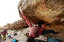 Bouldering in Hueco Tanks on 12/08/2018 with Blue Lizard Climbing and Yoga

Filename: SRM_20181208_1726280.jpg
Aperture: f/6.3
Shutter Speed: 1/250
Body: Canon EOS-1D Mark II
Lens: Canon EF 16-35mm f/2.8 L