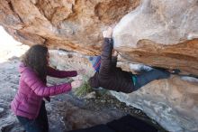 Bouldering in Hueco Tanks on 12/09/2018 with Blue Lizard Climbing and Yoga

Filename: SRM_20181209_1141510.jpg
Aperture: f/4.0
Shutter Speed: 1/250
Body: Canon EOS-1D Mark II
Lens: Canon EF 16-35mm f/2.8 L