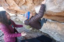Bouldering in Hueco Tanks on 12/09/2018 with Blue Lizard Climbing and Yoga

Filename: SRM_20181209_1141551.jpg
Aperture: f/3.2
Shutter Speed: 1/250
Body: Canon EOS-1D Mark II
Lens: Canon EF 16-35mm f/2.8 L